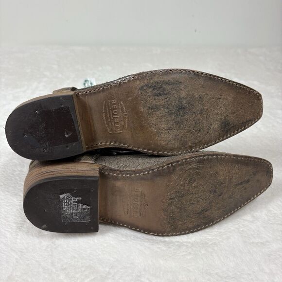 Bed Stu Women's 9.5 Canada Taupe Western Ankle Leather Boot Cobbler Distressed - Picture 11 of 15